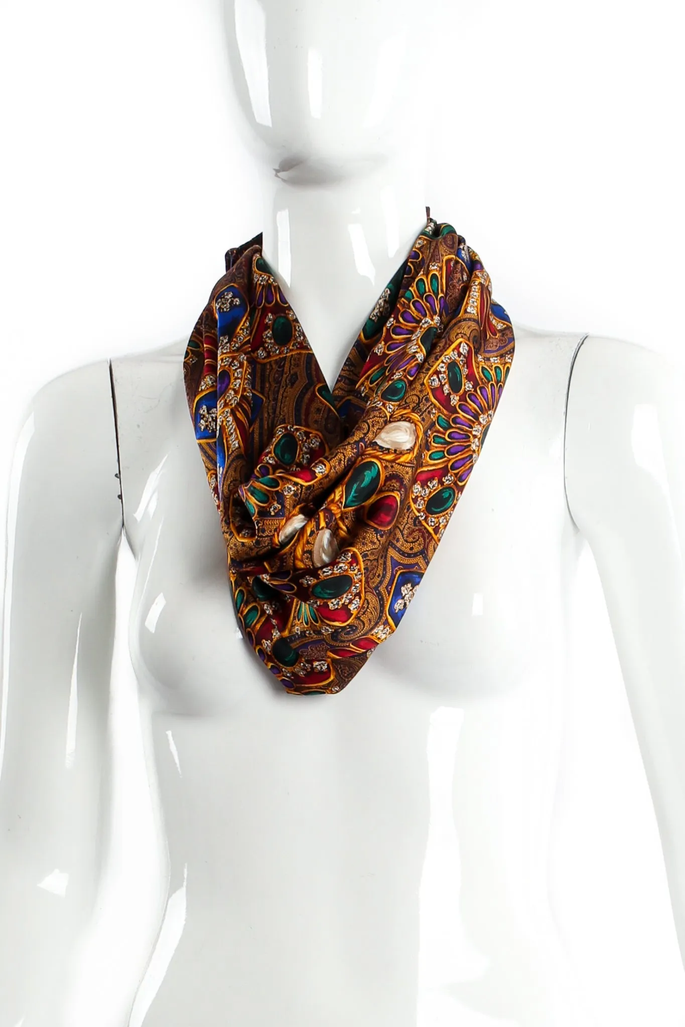 Paisley Jewel Print Silk Scarf